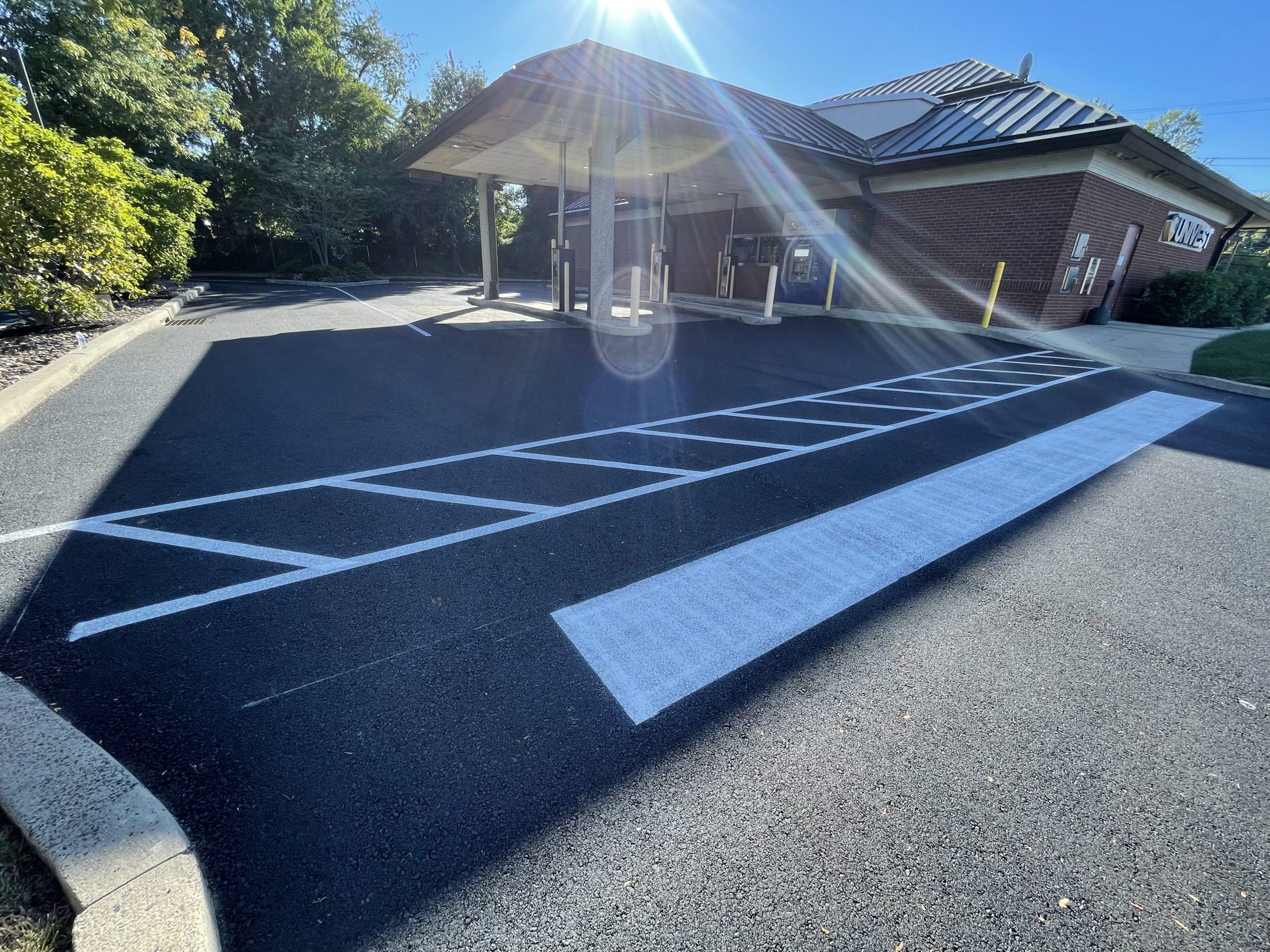 lines striping in Bucks County Bank