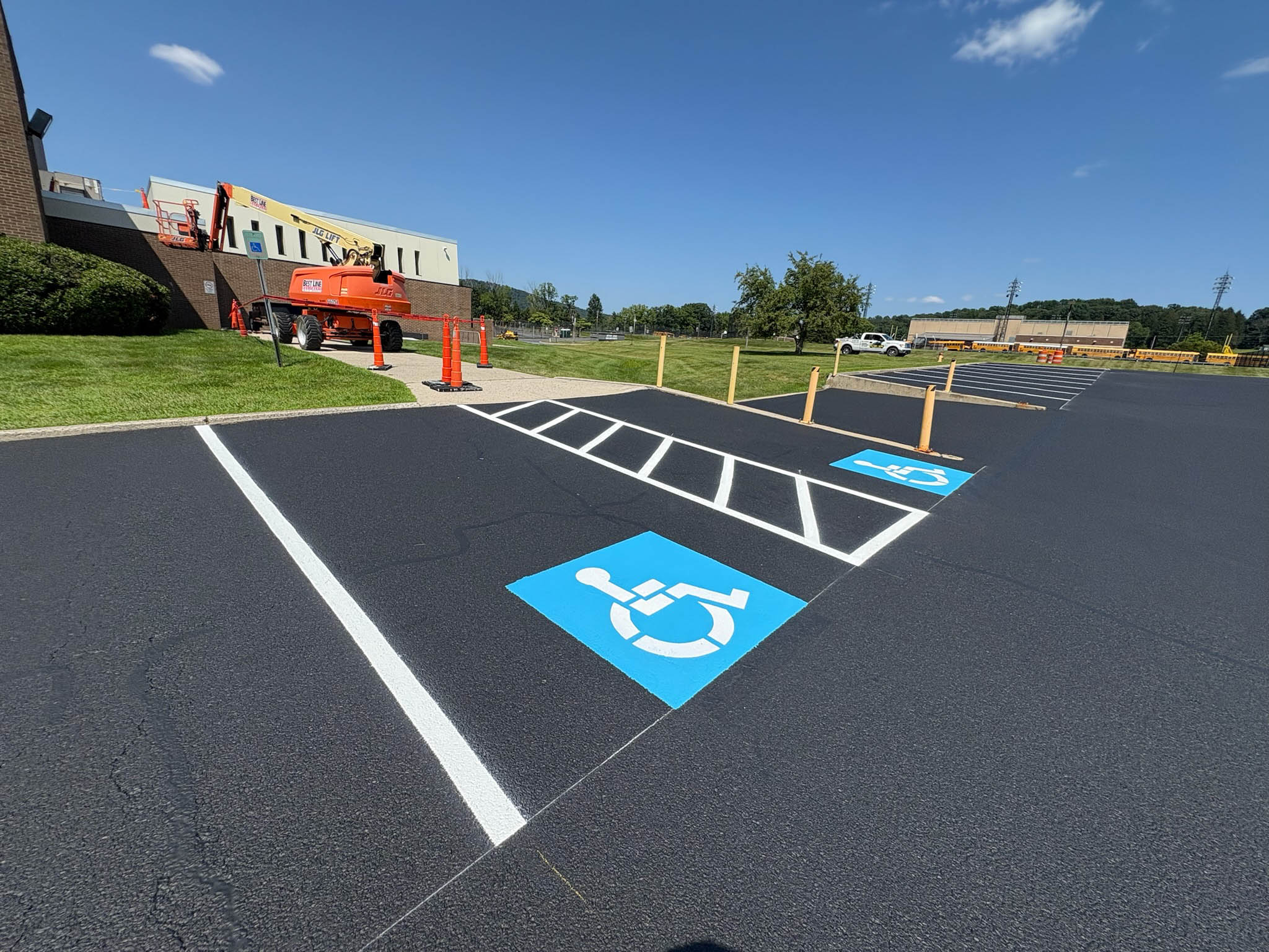 Univest Bank sealcoating and line striping in Warminster PA