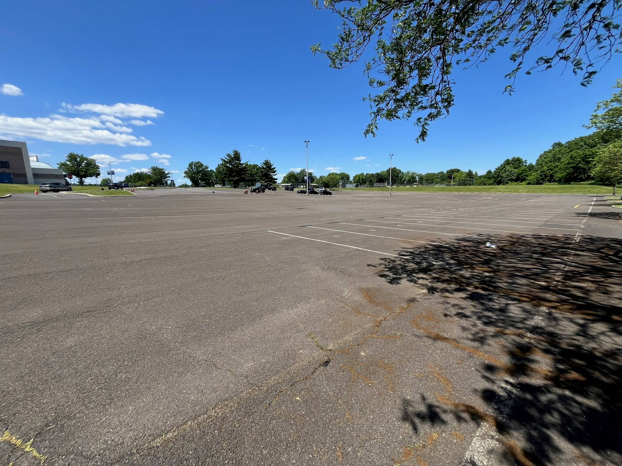 Before - Senior parking lot sealcoating completed by Mack Seal in Bensalem